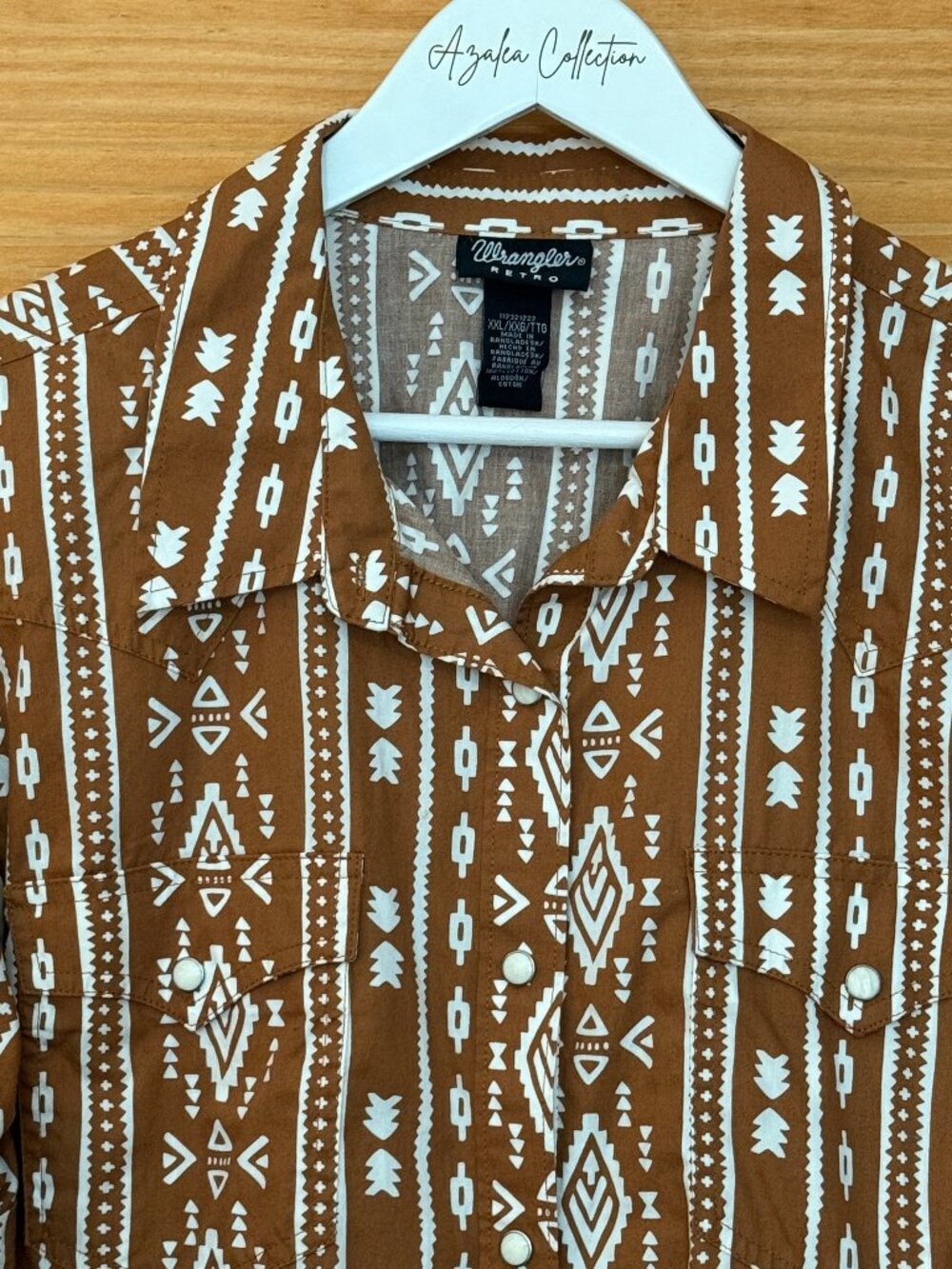 Wrangler Retro Pearl Snap Aztec Print Button Up Shirt Women's size XXL